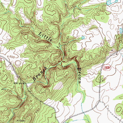 Topographic Map of Wallace Branch, NC