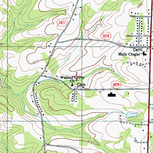 Topographic Map of Wallace Grove Baptist Church, NC