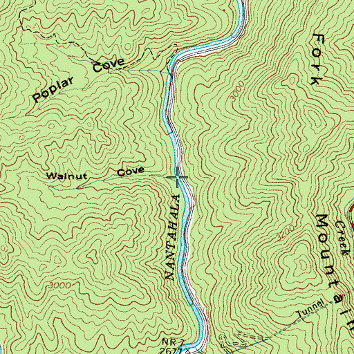 Topographic Map of Walnut Cove, NC