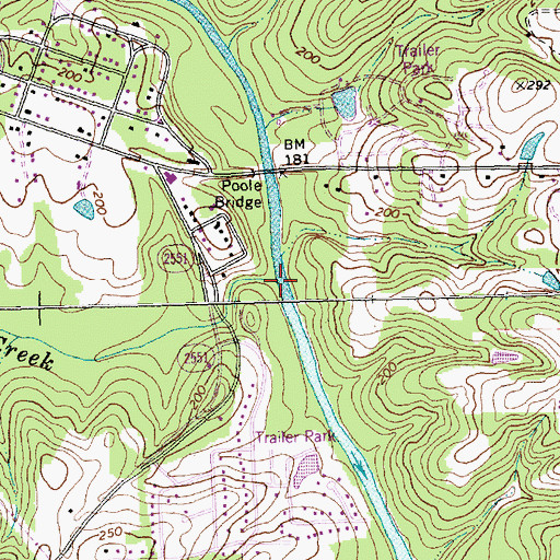 Topographic Map of Walnut Creek, NC