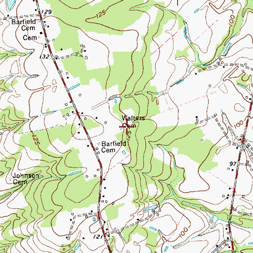 Topographic Map of Walters Cemetery, NC