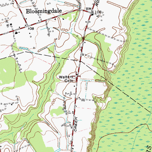 Topographic Map of Walters Cemetery, NC