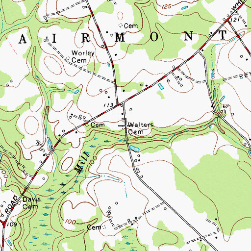 Topographic Map of Walters Cemetery, NC