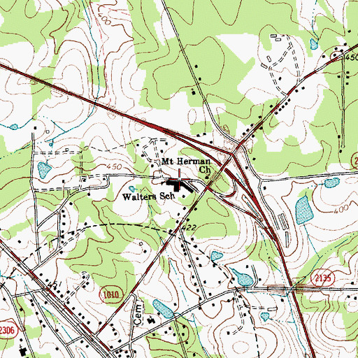 Topographic Map of J S Walters School, NC