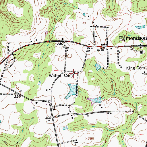 Topographic Map of Walton Cemetery, NC