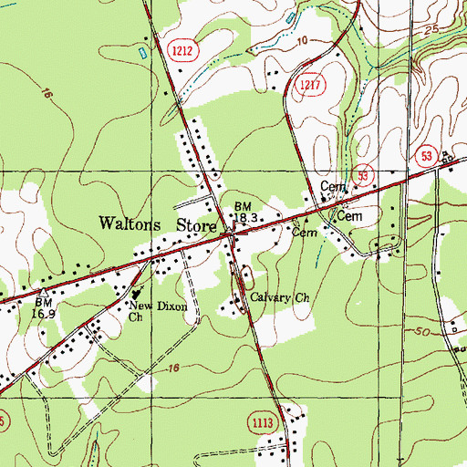 Topographic Map of Southwest, NC