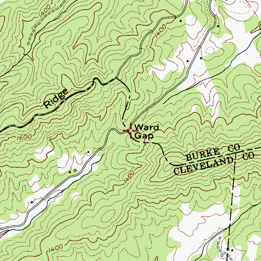 Topographic Map of Ward Gap, NC