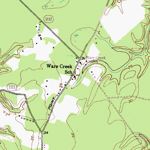 Topographic Map of Ware Creek School, NC