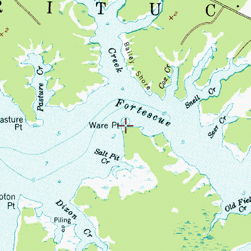 Topographic Map of Ware Point, NC