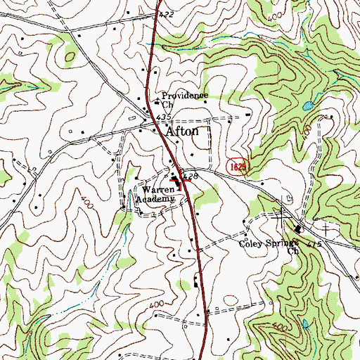Topographic Map of Warren Academy, NC