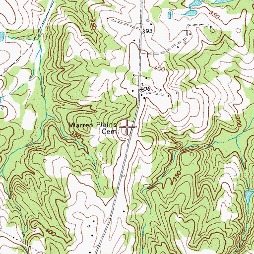 Topographic Map of Warren Plains Cemetery, NC