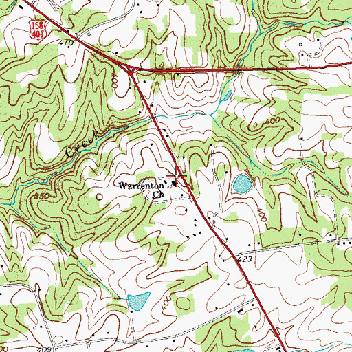 Topographic Map of Warrenton Church, NC