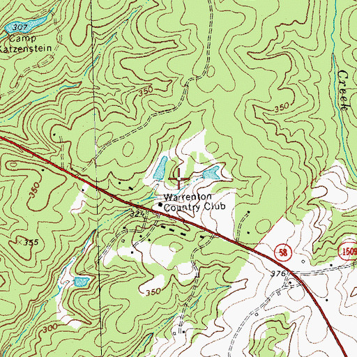 Topographic Map of Warrenton Country Club, NC
