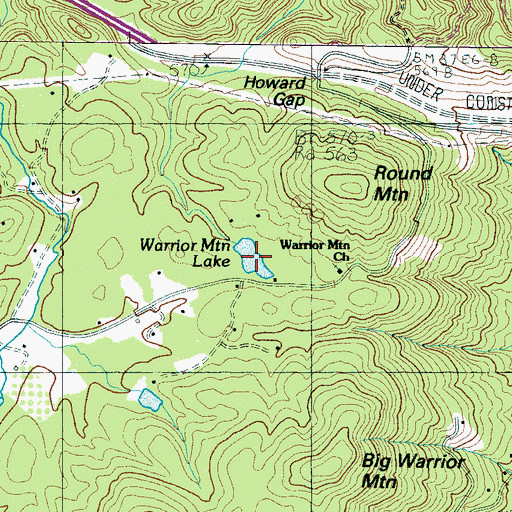 Topographic Map of Warrior Mountain Lake, NC
