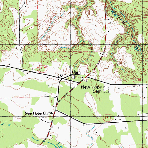 Topographic Map of Warson Cemetery, NC