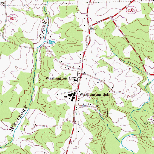 Topographic Map of Washington Church, NC