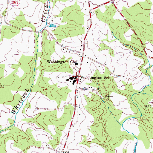 Topographic Map of Washington School, NC