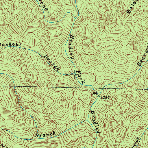 Topographic Map of Washout Branch, NC