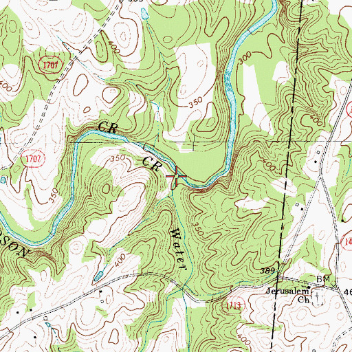 Topographic Map of Water Branch, NC