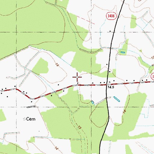Topographic Map of Water Branch School, NC