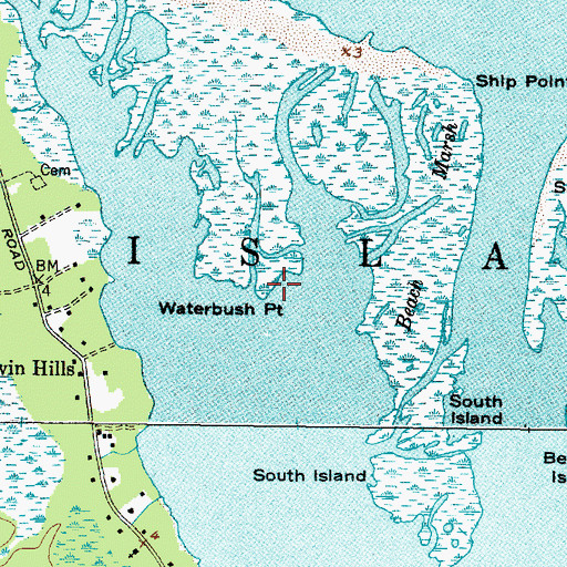 Topographic Map of Waterbush Point, NC