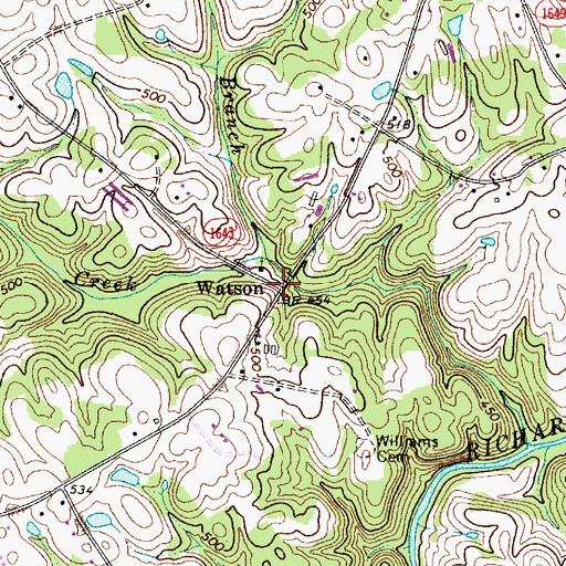 Topographic Map of Watson, NC