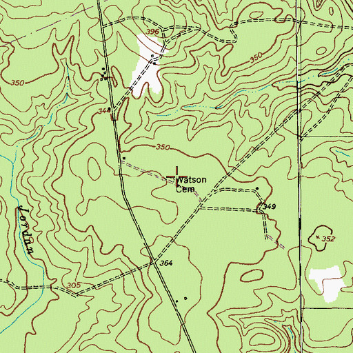 Topographic Map of Watson Cemetery, NC