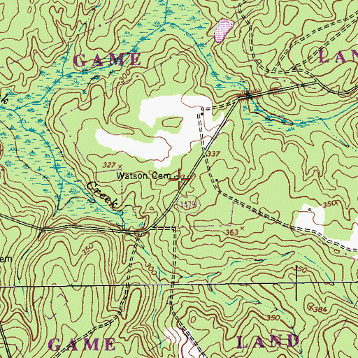 Topographic Map of Watson Cemetery, NC