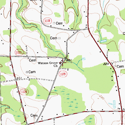 Topographic Map of Watson Grove Church, NC