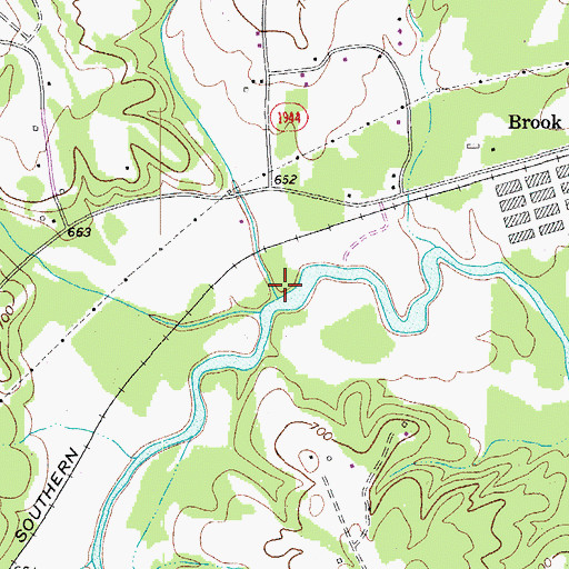 Topographic Map of Watts Creek, NC