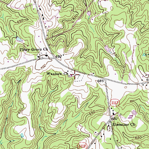 Topographic Map of Waxhaw Church, NC