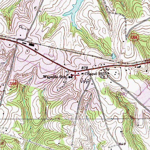 Topographic Map of Wayside School, NC