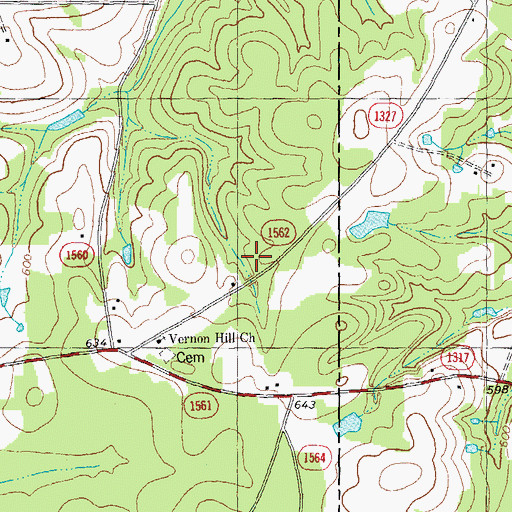 Topographic Map of Webb Church, NC