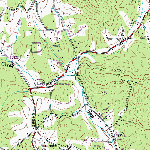 Topographic Map of Webb Creek, NC