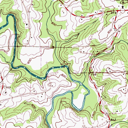 Topographic Map of Webbs Creek, NC