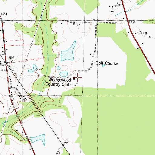 Topographic Map of Wedgewood Country Club, NC