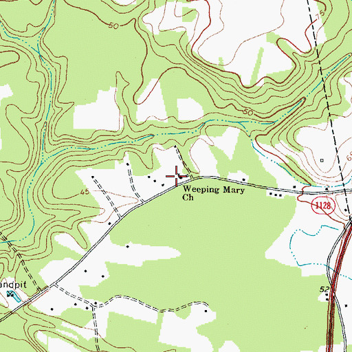 Topographic Map of Weeping Mary Church, NC