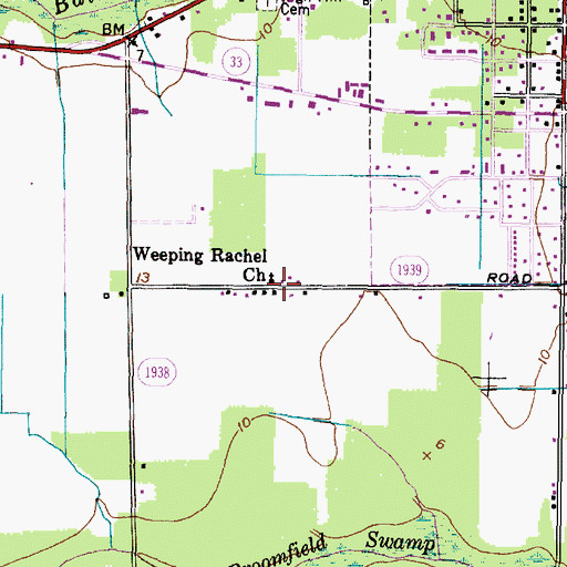 Topographic Map of Weeping Rachel Church, NC
