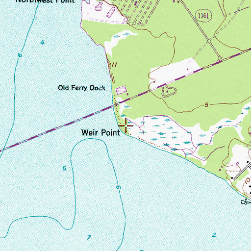 Topographic Map of Weir Point, NC