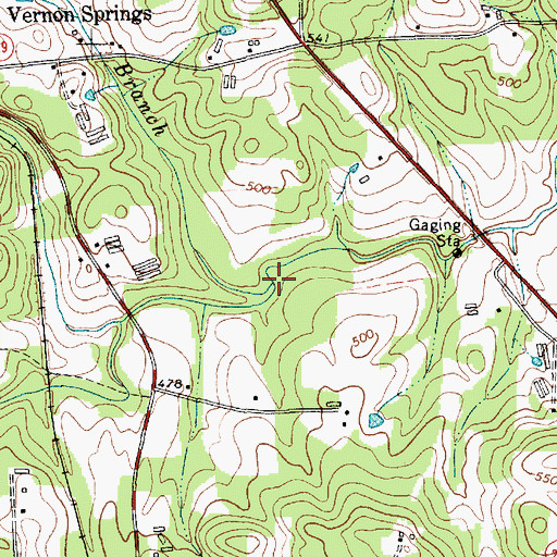 Topographic Map of Welch Branch, NC