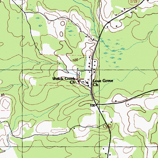 Topographic Map of Welch Creek Church, NC