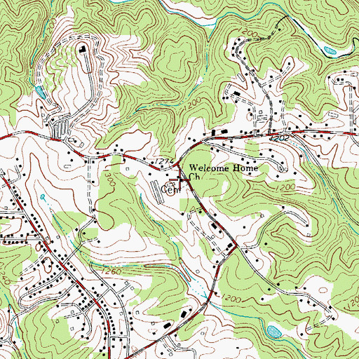 Topographic Map of Welcome Home Church, NC