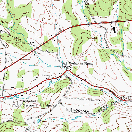 Topographic Map of Welcome Home Church, NC