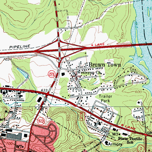 Topographic Map of Wesleyan Church, NC