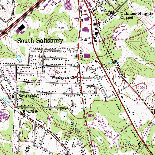 Topographic Map of Wesleyan Church, NC