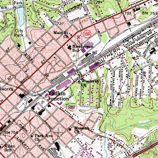 Topographic Map of Wesleyan Church, NC