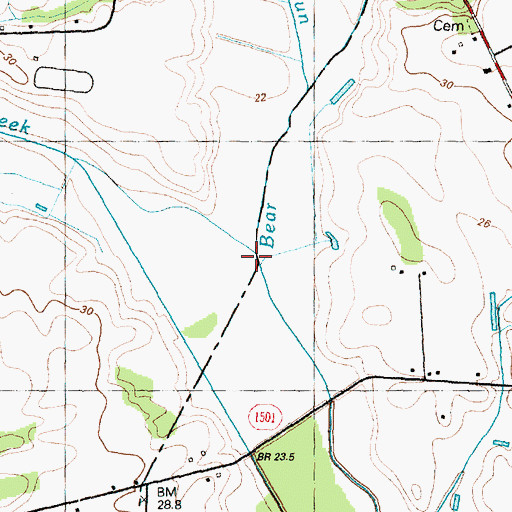 Topographic Map of West Bear Creek, NC