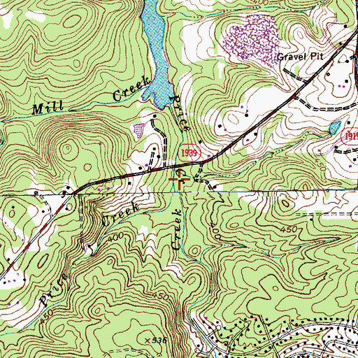 Topographic Map of West Branch Price Creek, NC