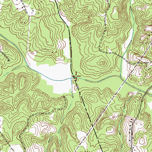 Topographic Map of West Branch Rocky River, NC