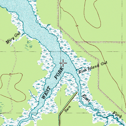 Topographic Map of West Fork South River, NC